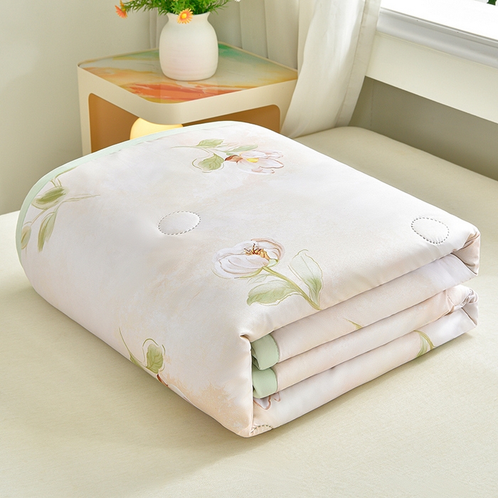 念家居 2026新款水洗棉夏被夏凉被空调被直播爆款 浅绿百合