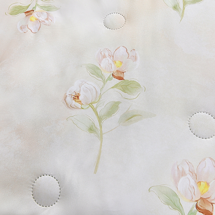 91家纺网 家纺一手货源 找家纺 念家居 2026新款水洗棉夏被夏凉被空调被直播爆款 浅绿百合