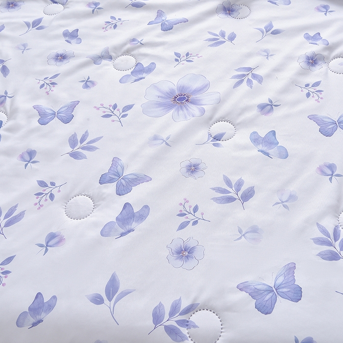 91家纺网 家纺一手货源 找家纺 念家居 2026新款水洗棉夏被夏凉被空调被直播爆款 紫雾丁香