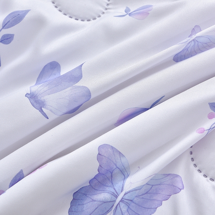 91家纺网 家纺一手货源 找家纺 念家居 2026新款水洗棉夏被夏凉被空调被直播爆款 紫雾丁香