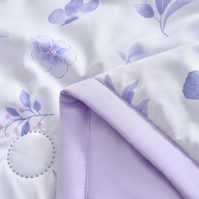 91家纺网 家纺一手货源 找家纺 念家居 2026新款水洗棉夏被夏凉被空调被直播爆款 紫雾丁香