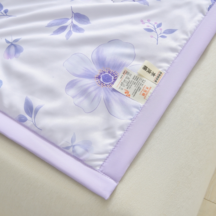 91家纺网 家纺一手货源 找家纺 念家居 2026新款水洗棉夏被夏凉被空调被直播爆款 紫雾丁香