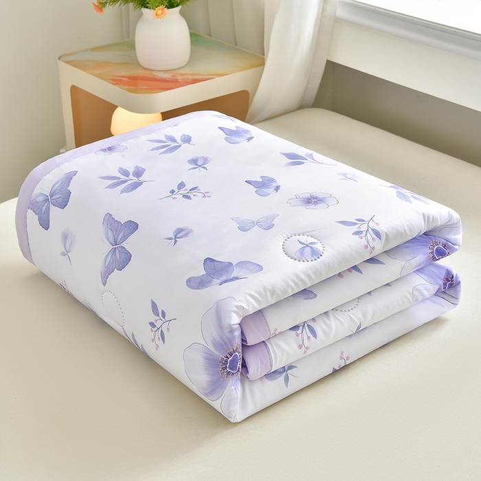 念家居 2026新款水洗棉夏被夏凉被空调被直播爆款 紫雾丁香