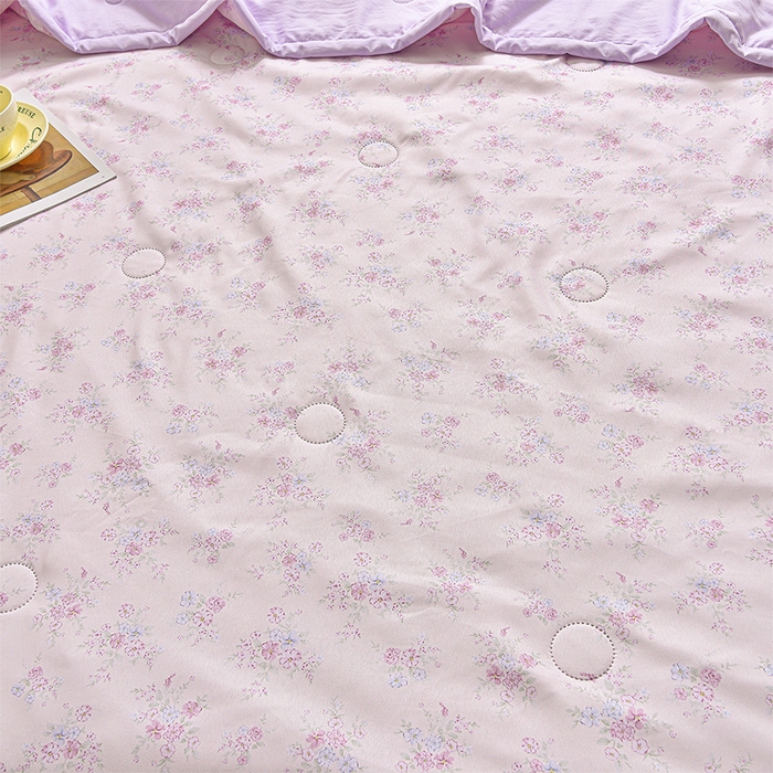 91家纺网 家纺一手货源 找家纺 念家居 2026新款水洗棉夏被夏凉被空调被直播爆款 紫雾花影