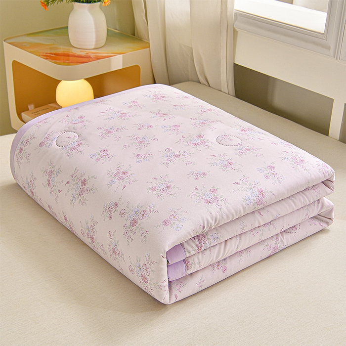念家居 2026新款水洗棉夏被夏凉被空调被直播爆款 紫雾花影