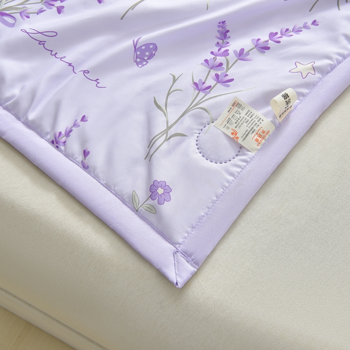 91家纺网 家纺一手货源 找家纺 念家居 2026新款水洗棉夏被夏凉被空调被直播爆款 紫韵薰衣草