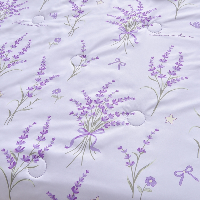 91家纺网 家纺一手货源 找家纺 念家居 2026新款水洗棉夏被夏凉被空调被直播爆款 紫韵薰衣草