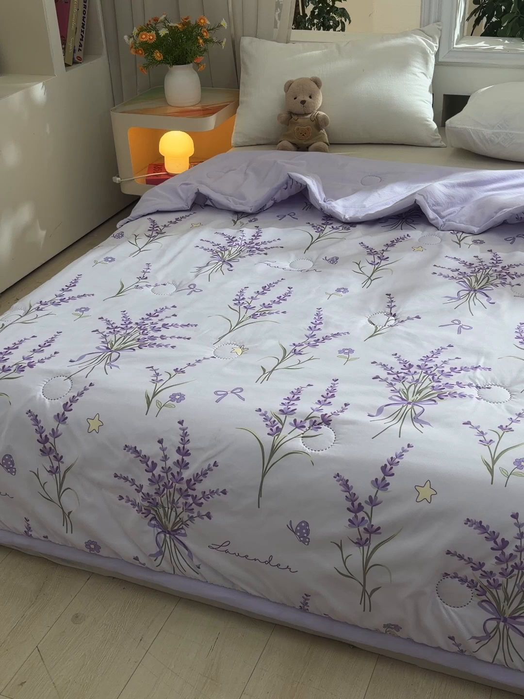 91家纺网 家纺一手货源 找家纺 念家居 2026新款水洗棉夏被夏凉被空调被直播爆款 紫韵薰衣草