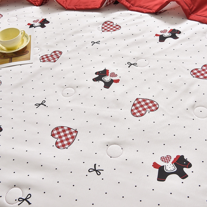 91家纺网 家纺一手货源 找家纺 念家居 2026新款水洗棉夏被夏凉被空调被直播爆款 爱心小马