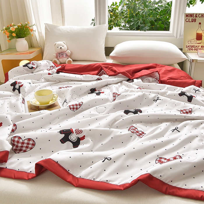 91家纺网 家纺一手货源 找家纺 念家居 2026新款水洗棉夏被夏凉被空调被直播爆款 爱心小马