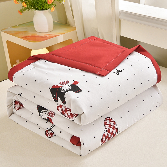 91家纺网 家纺一手货源 找家纺 念家居 2026新款水洗棉夏被夏凉被空调被直播爆款 爱心小马