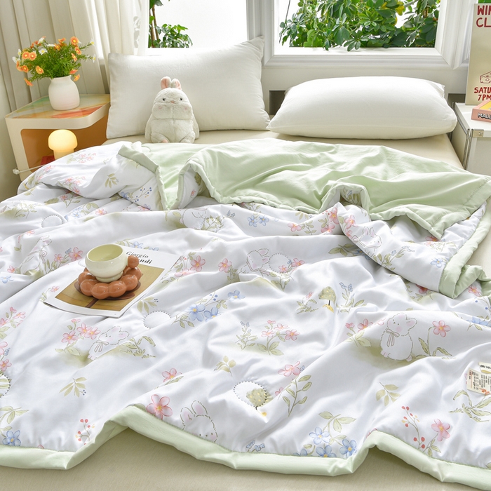 91家纺网 家纺一手货源 找家纺 念家居 2026新款水洗棉夏被夏凉被空调被直播爆款 白樱