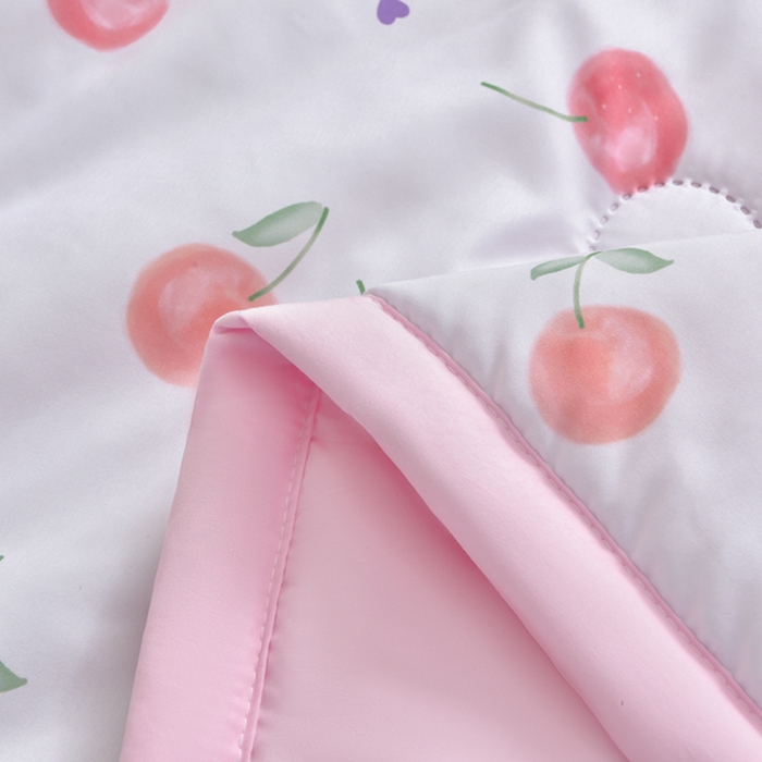 91家纺网 家纺一手货源 找家纺 念家居 2026新款水洗棉夏被夏凉被空调被直播爆款 粉梦樱桃