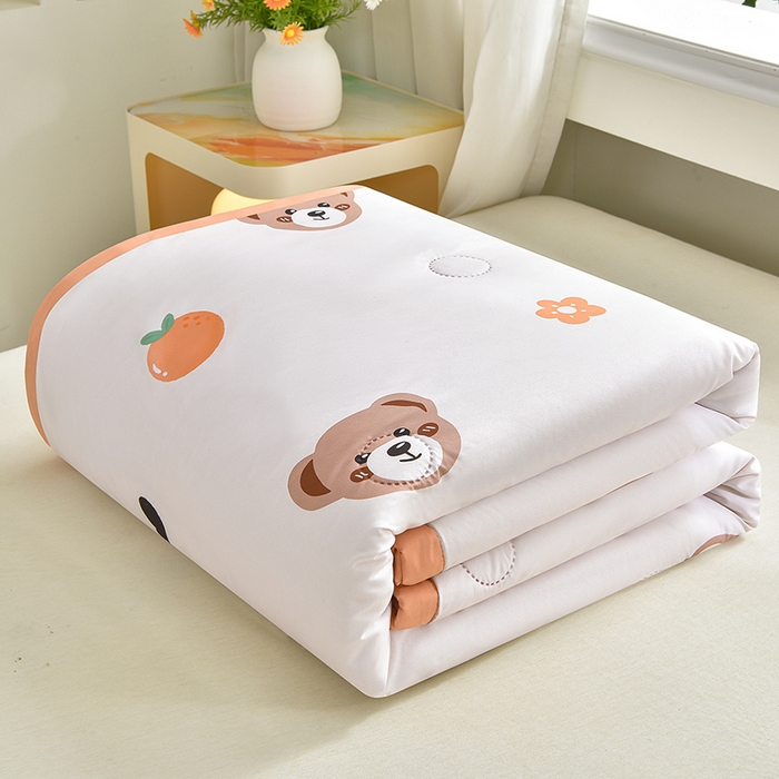 念家居 2026新款水洗棉夏被夏凉被空调被直播爆款 橘色小熊