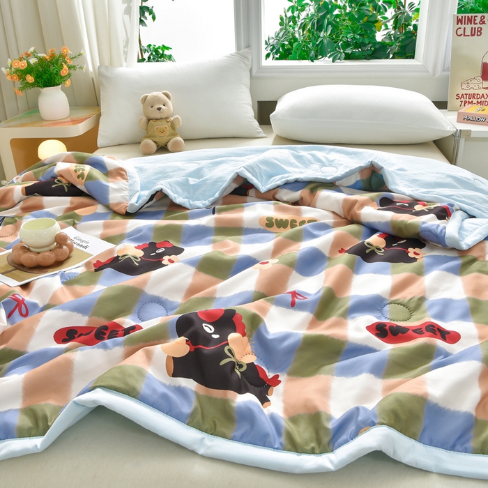 91家纺网 家纺一手货源 找家纺 念家居 2026新款水洗棉夏被夏凉被空调被直播爆款 快乐小马