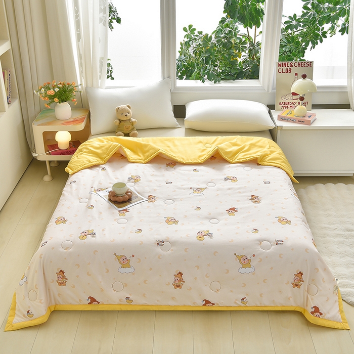 91家纺网 家纺一手货源 找家纺 念家居 2026新款水洗棉夏被夏凉被空调被直播爆款 萌熊星月