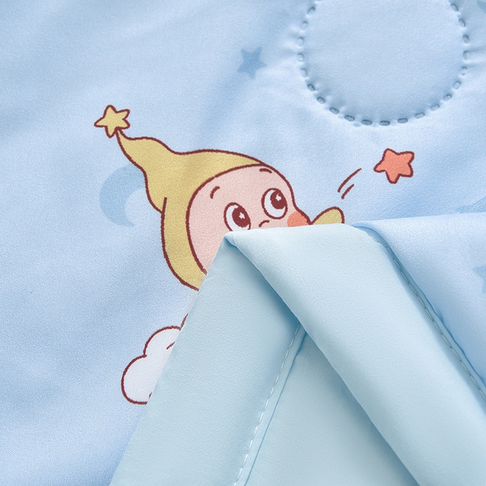 91家纺网 家纺一手货源 找家纺 念家居 2026新款水洗棉夏被夏凉被空调被直播爆款 浅蓝小精灵