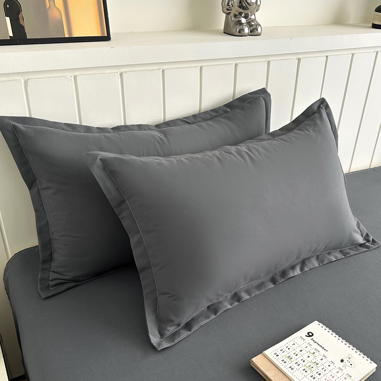 91家纺网 家纺一手货源 找家纺 佑泽家纺 2026新款亲肤水洗棉四件套 星空灰