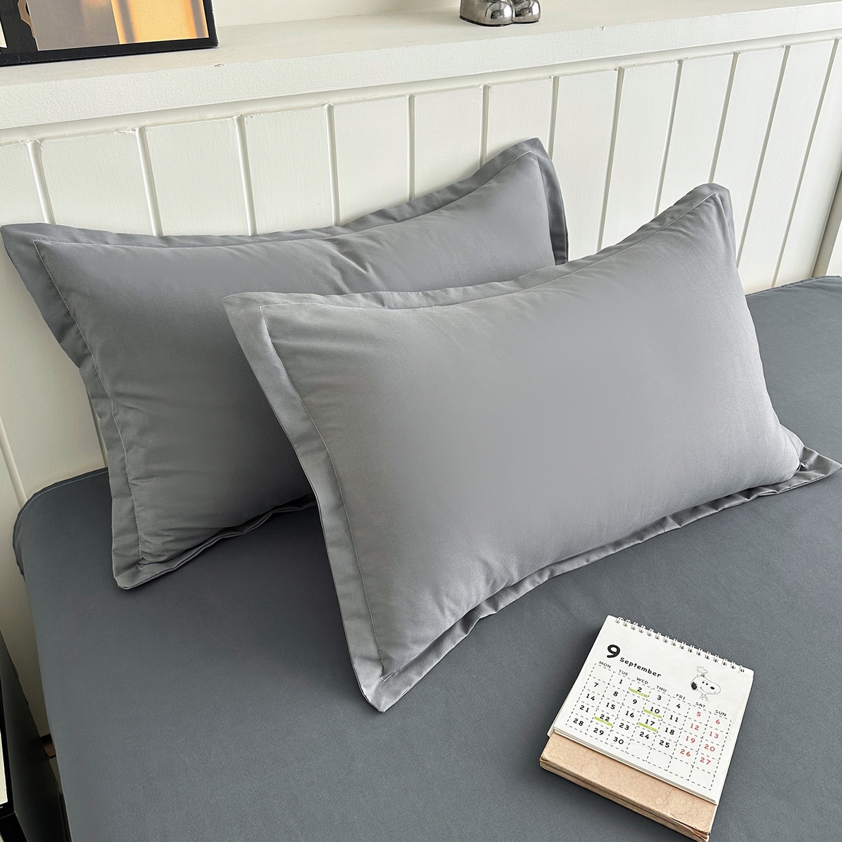 91家纺网 家纺一手货源 找家纺 佑泽家纺 2026新款亲肤水洗棉四件套 月光灰+星空灰