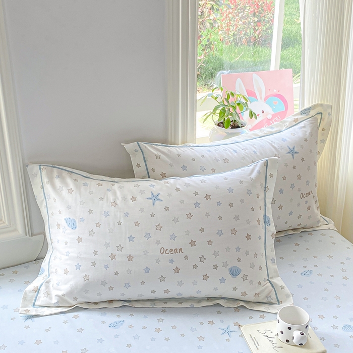 91家纺网 家纺一手货源 找家纺 凌鼎 2026新款多规格掉边全棉印花四件套 贝母星空