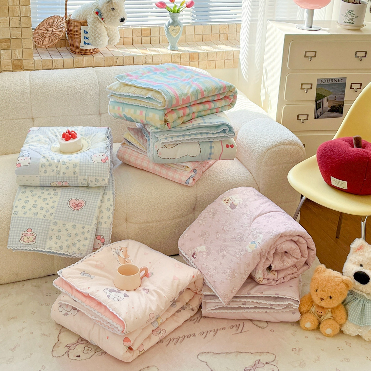 91家纺网 家纺一手货源 找家纺 川悦生活 2026新款A类双层皱皱纱夏被空调被 组合图1