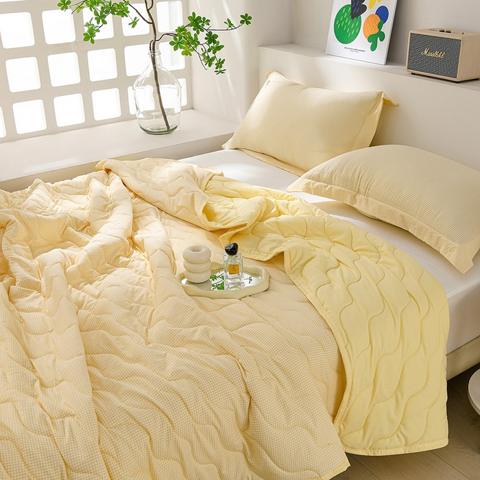 圣靓家纺 2026新款清柔水洗夏被被子被芯 唯一-黄
