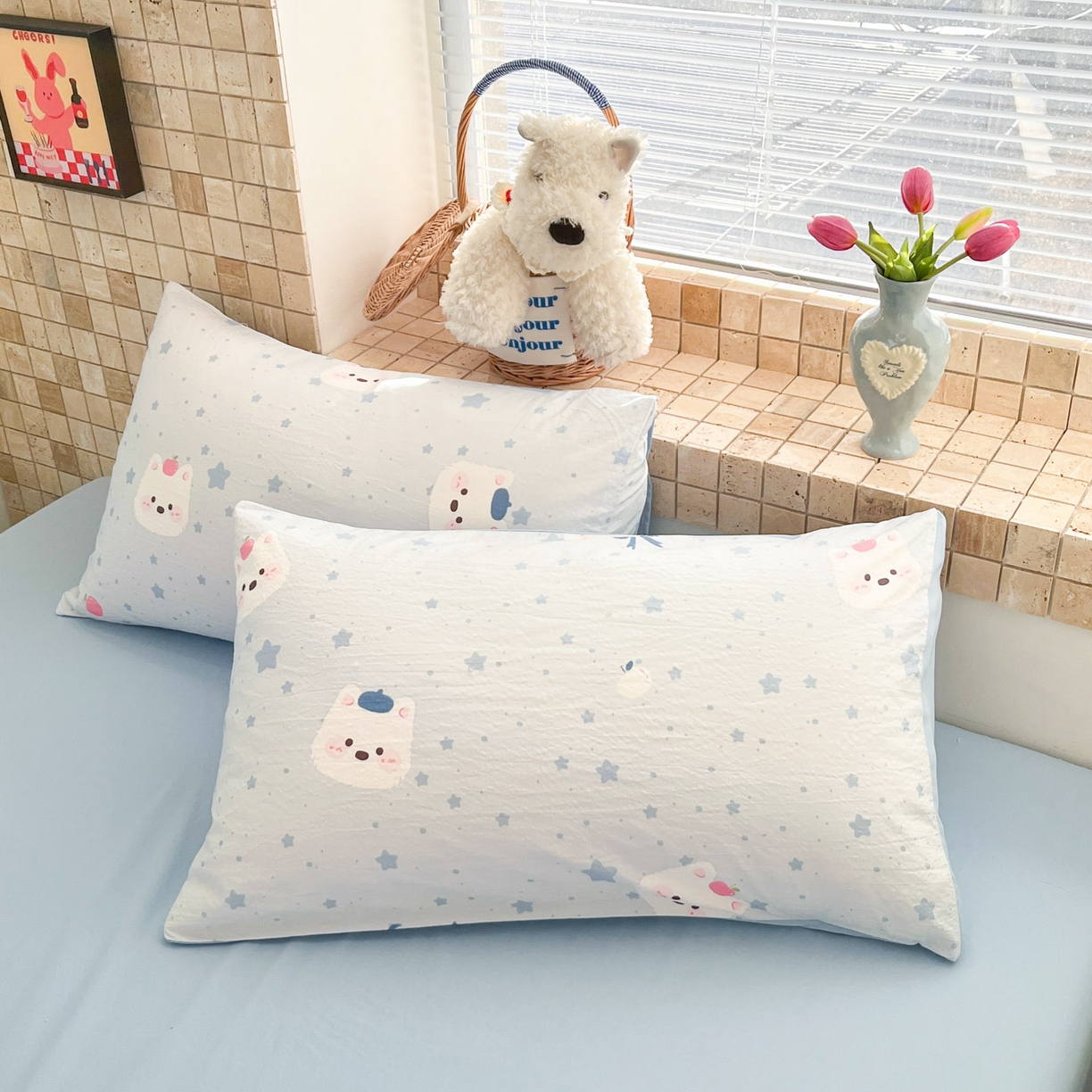 91家纺网 家纺一手货源 找家纺 川悦生活 2026新款A类双层皱皱纱夏被空调被 夏被星星西高地