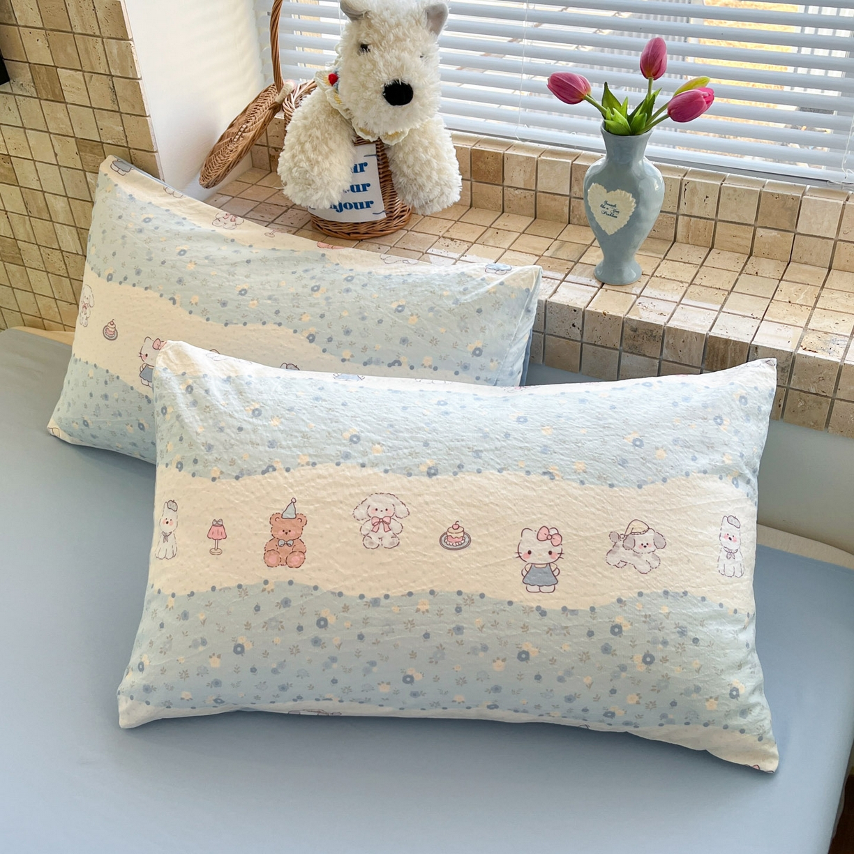 91家纺网 家纺一手货源 找家纺 川悦生活 2026新款A类双层皱皱纱夏被空调被 夏被花田乐园