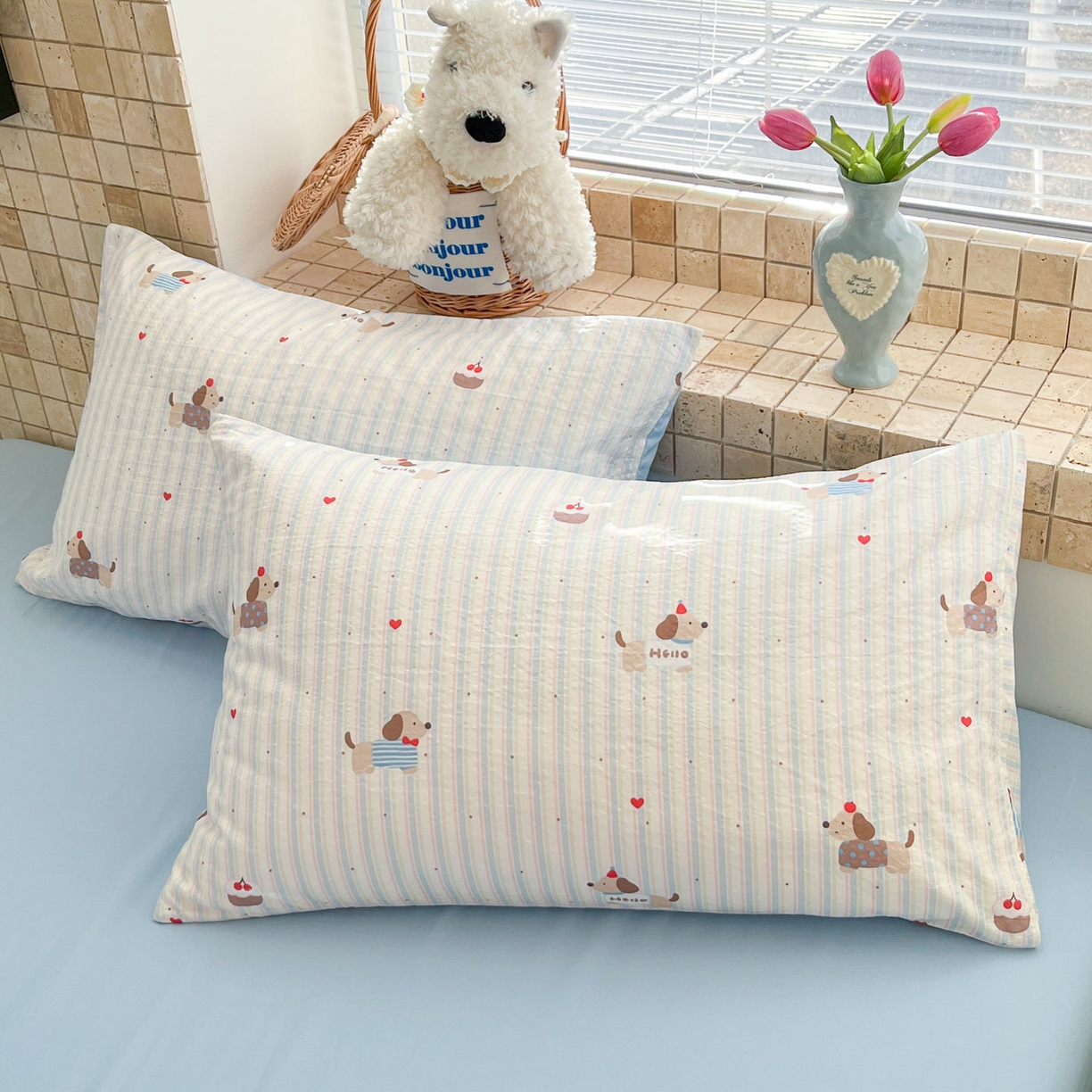 91家纺网 家纺一手货源 找家纺 川悦生活 2026新款A类双层皱皱纱夏被空调被 夏被腊肠甜心