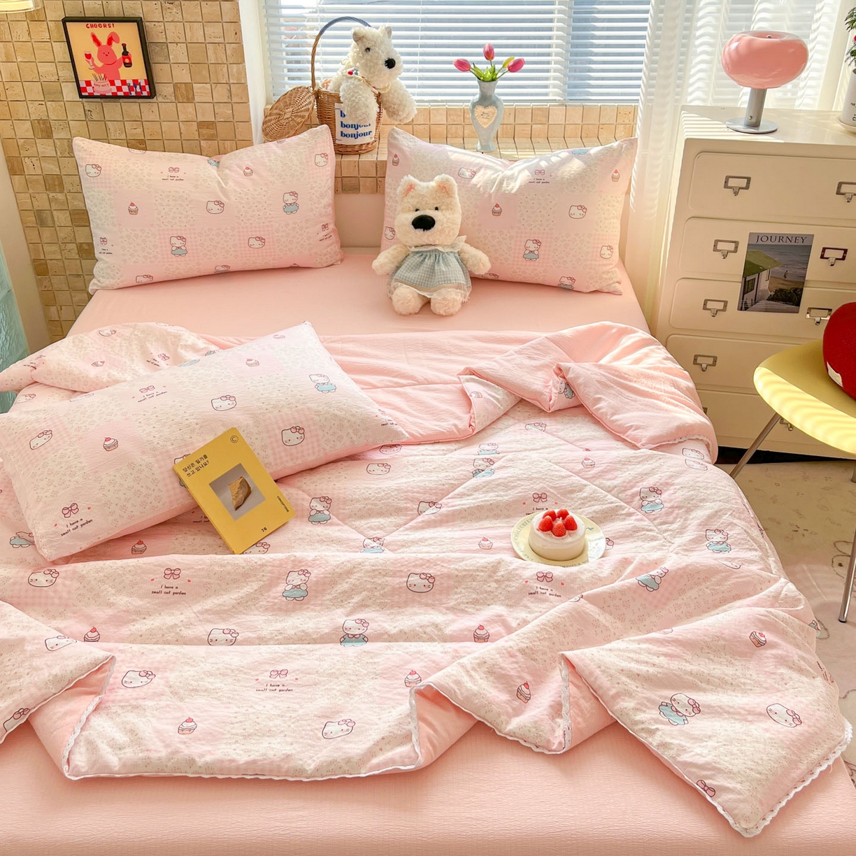 91家纺网 家纺一手货源 找家纺 川悦生活 2026新款A类双层皱皱纱夏被空调被 夏被奶油糕糕喵