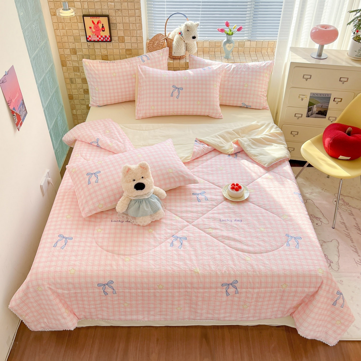 91家纺网 家纺一手货源 找家纺 川悦生活 2026新款A类双层皱皱纱夏被空调被 夏被奶油可盐