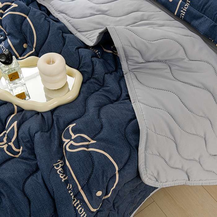 91家纺网 家纺一手货源 找家纺 圣楚家纺 2026新款清柔水洗夏被被子被芯 鲸鱼