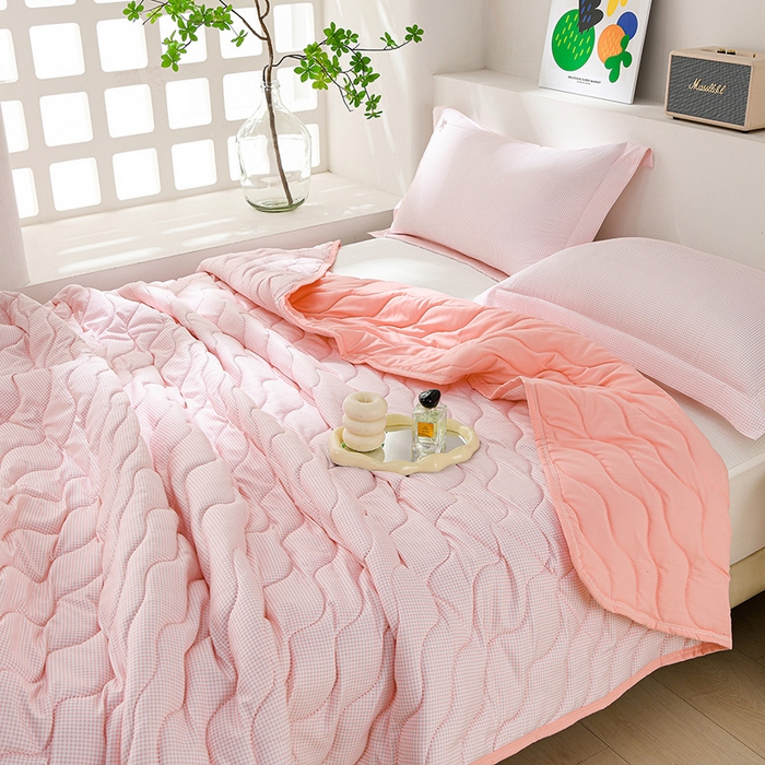 91家纺网 家纺一手货源 找家纺 圣楚家纺 2026新款清柔水洗夏被被子被芯 唯一-粉