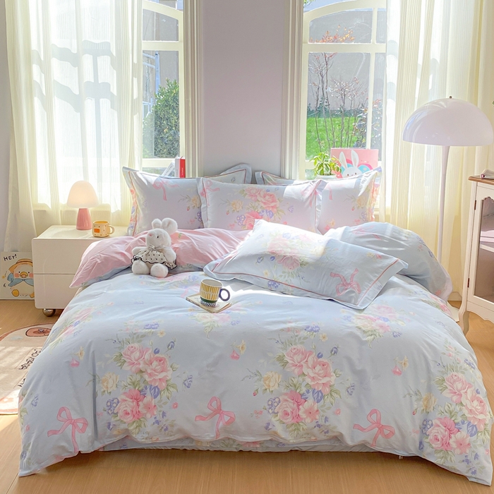 91家纺网 家纺一手货源 找家纺 凌鼎 2026新款多规格掉边全棉印花四件套 海岛繁花