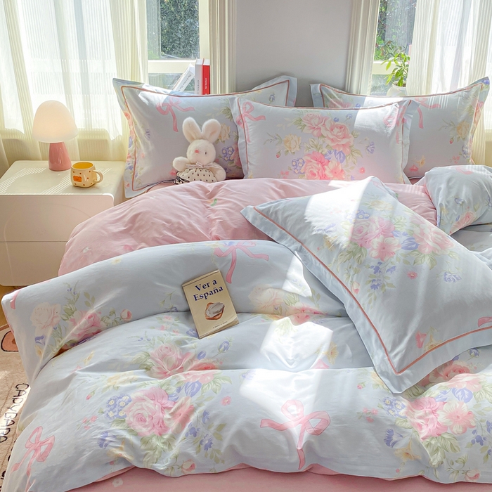 91家纺网 家纺一手货源 找家纺 凌鼎 2026新款多规格掉边全棉印花四件套 海岛繁花