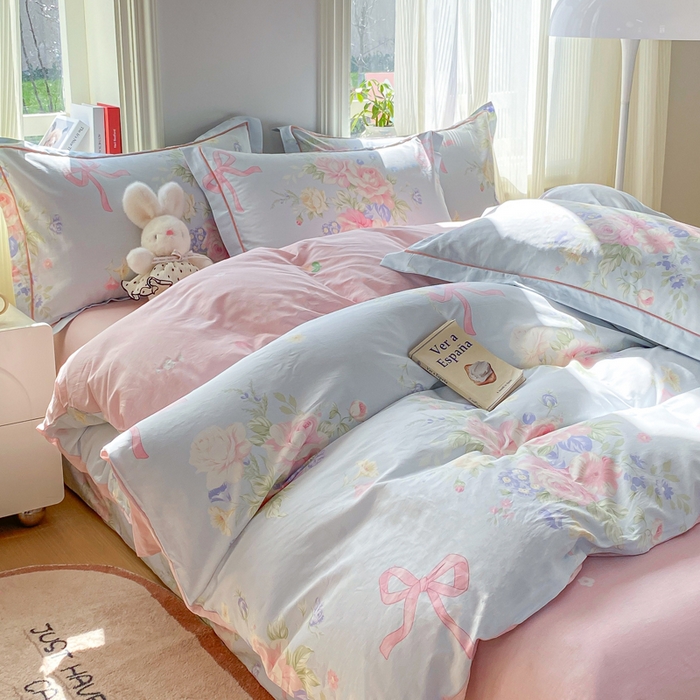 91家纺网 家纺一手货源 找家纺 凌鼎 2026新款多规格掉边全棉印花四件套 海岛繁花