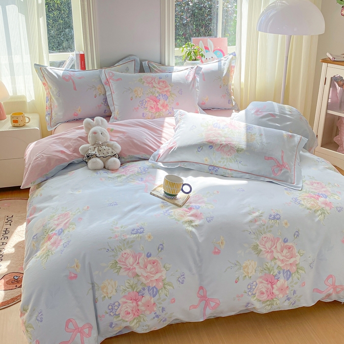 91家纺网 家纺一手货源 找家纺 凌鼎 2026新款多规格掉边全棉印花四件套 海岛繁花