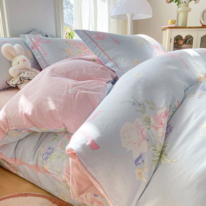 91家纺网 家纺一手货源 找家纺 凌鼎 2026新款多规格掉边全棉印花四件套 海岛繁花