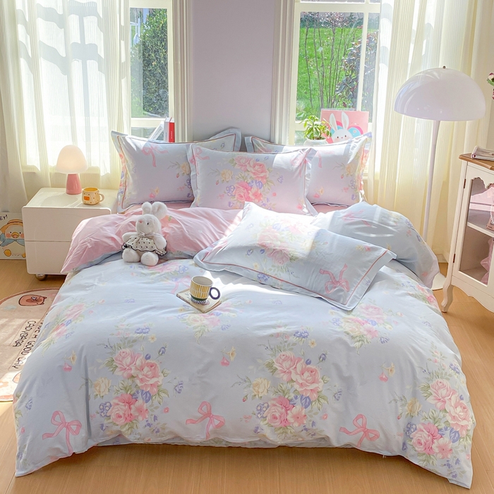 91家纺网 家纺一手货源 找家纺 凌鼎 2026新款多规格掉边全棉印花四件套 海岛繁花