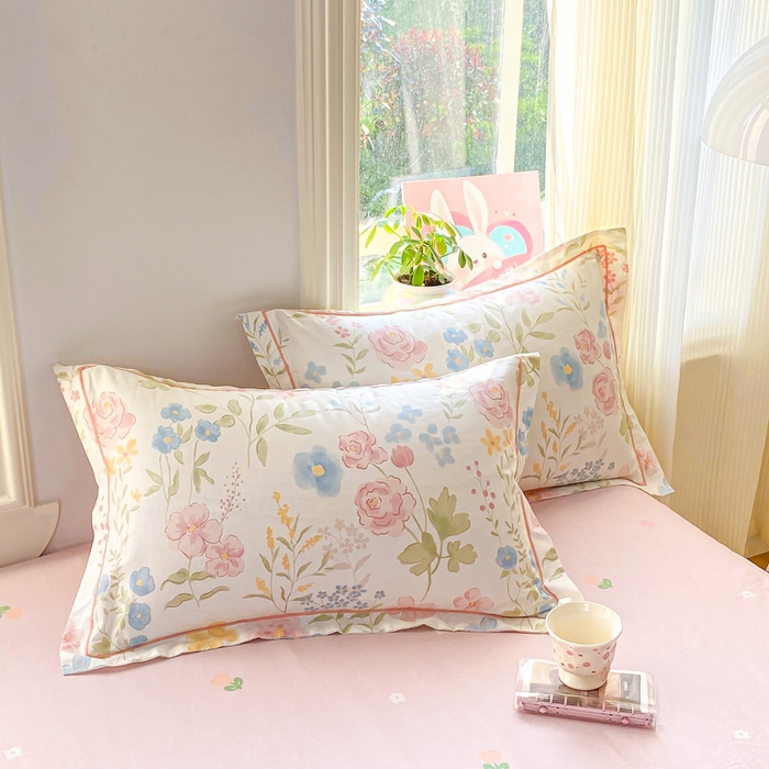 91家纺网 家纺一手货源 找家纺 凌鼎 2026新款多规格掉边全棉印花四件套 浅草繁花