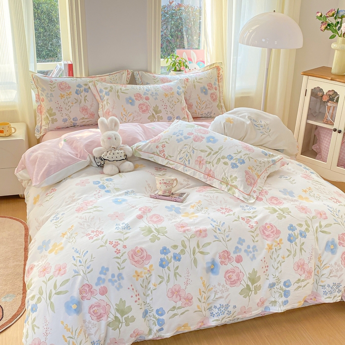 91家纺网 家纺一手货源 找家纺 凌鼎 2026新款多规格掉边全棉印花四件套 浅草繁花