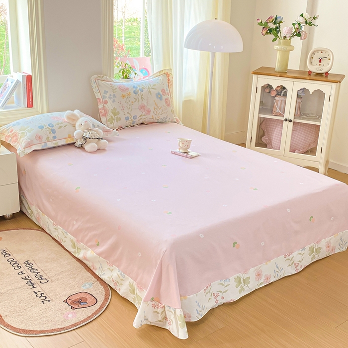 91家纺网 家纺一手货源 找家纺 凌鼎 2026新款多规格掉边全棉印花四件套 浅草繁花