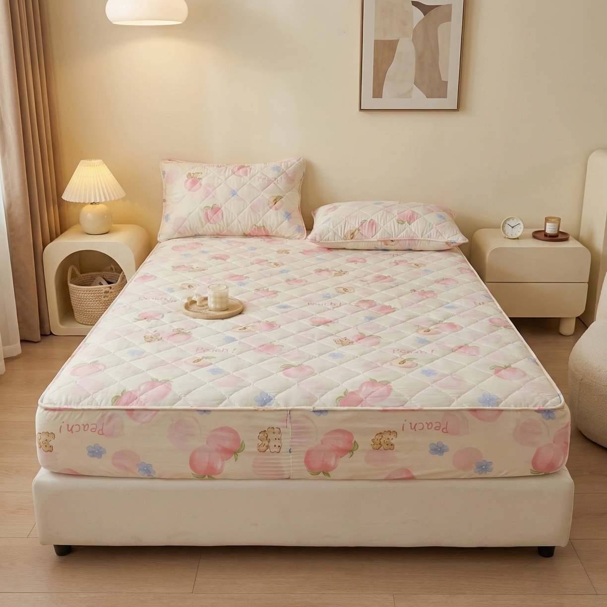 91家纺网 家纺一手货源 找家纺 （总）U品汇 2026A类全棉夹棉床笠床罩单件隔尿透气床垫加厚防尘可水洗保护套