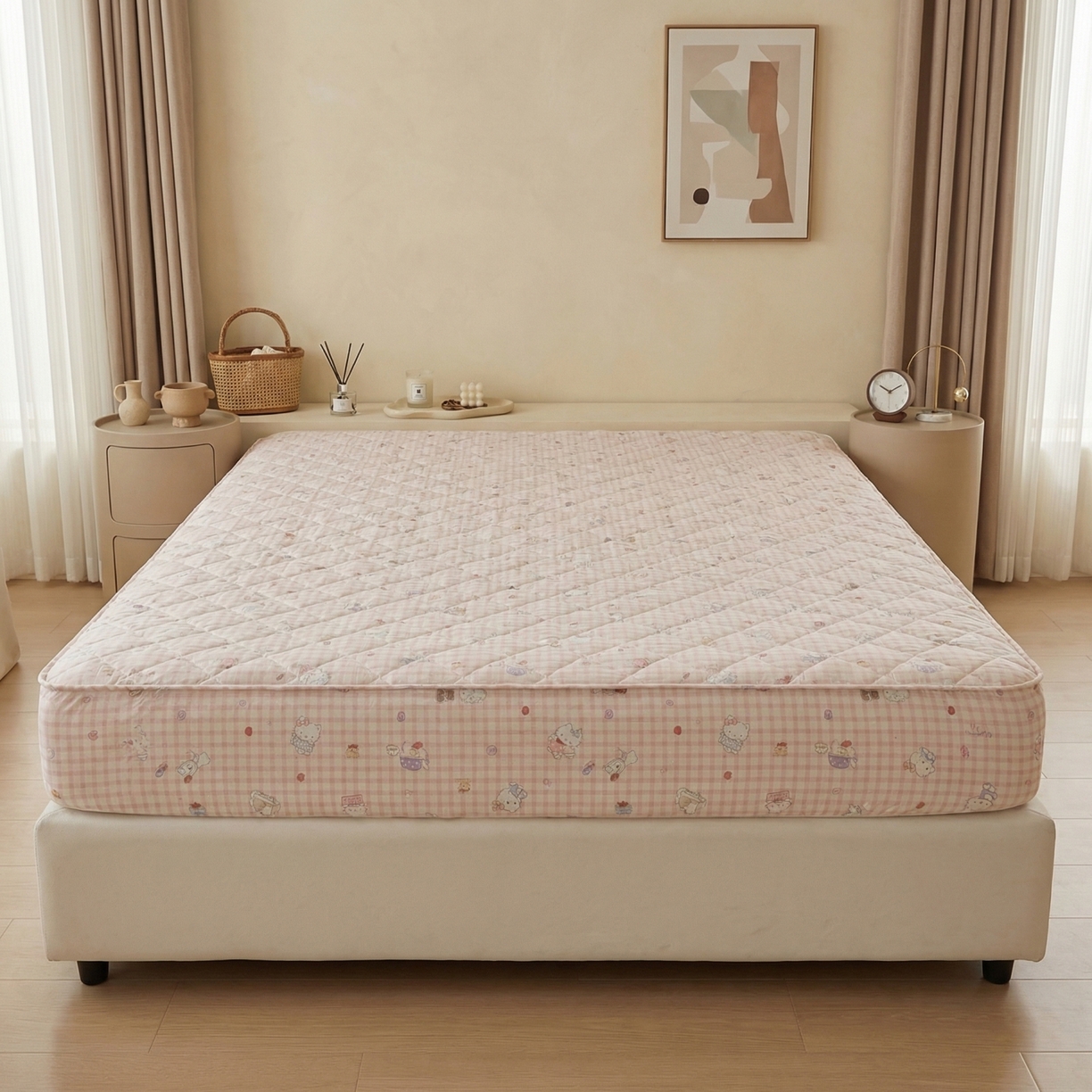 91家纺网 家纺一手货源 找家纺 （总）U品汇 2026A类全棉夹棉床笠床罩单件隔尿透气床垫加厚防尘可水洗保护套