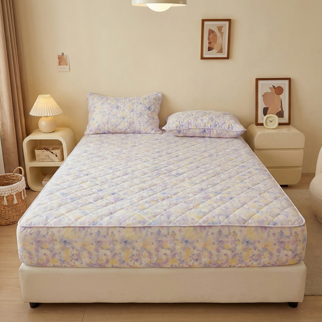 91家纺网 家纺一手货源 找家纺 （总）U品汇 2026A类全棉夹棉床笠床罩单件隔尿透气床垫加厚防尘可水洗保护套