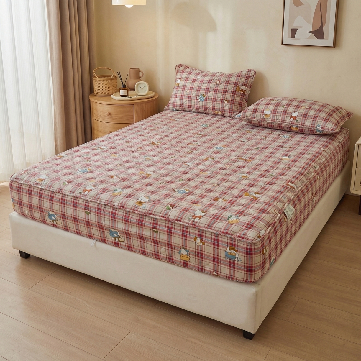 91家纺网 家纺一手货源 找家纺 （总）U品汇 2026A类全棉夹棉床笠床罩单件隔尿透气床垫加厚防尘可水洗保护套