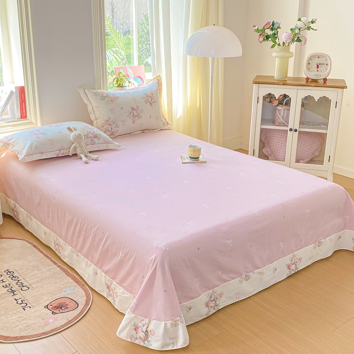 91家纺网 家纺一手货源 找家纺 凌鼎 2026新款多规格掉边全棉印花四件套 清风花影