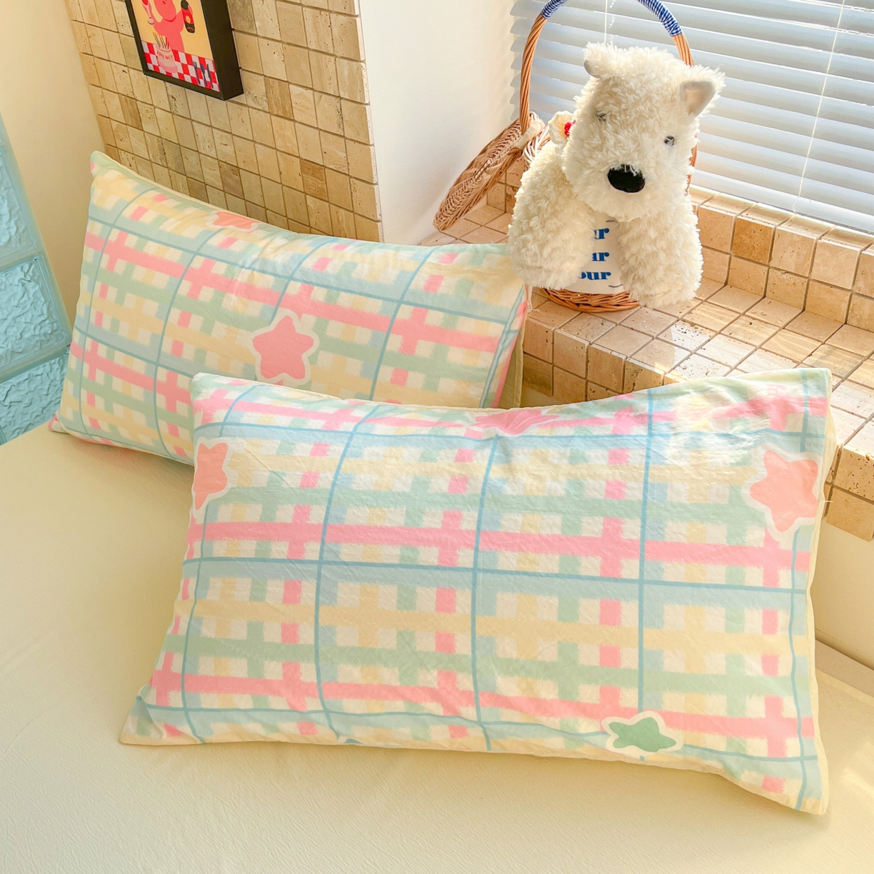 91家纺网 家纺一手货源 找家纺 川悦生活 2026新款A类双层皱皱纱夏被空调被 夏被杏仁小星星