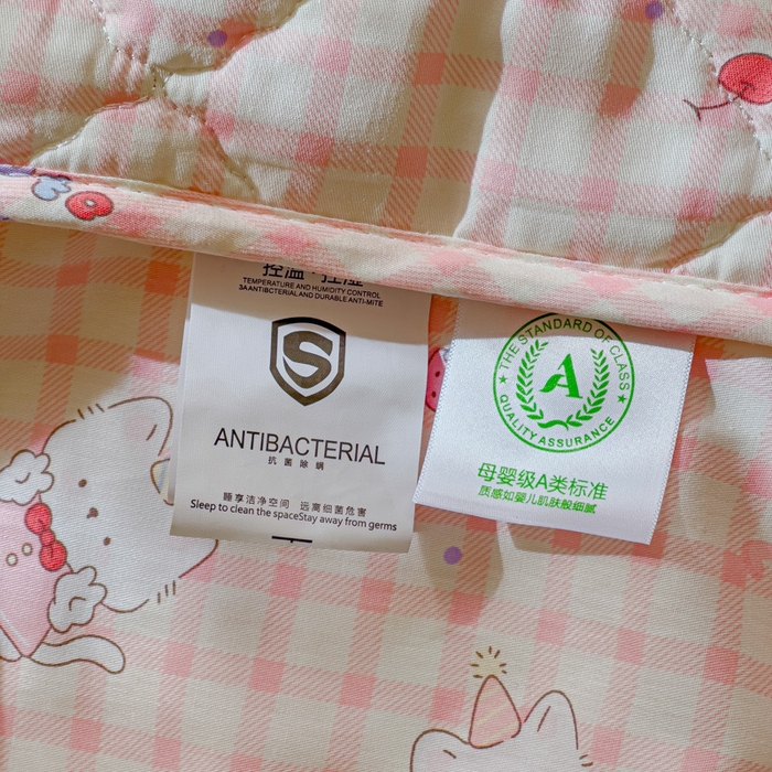 91家纺网 家纺一手货源 找家纺 U品汇 2026A类全棉夹棉床笠床罩单件隔尿透气床垫加厚防尘可水洗保护套 甜心小咪