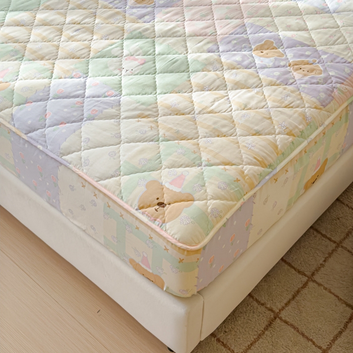 91家纺网 家纺一手货源 找家纺 U品汇 2026A类全棉夹棉床笠床罩单件隔尿透气床垫加厚防尘可水洗保护套 童年记忆